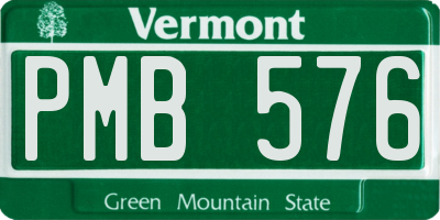 VT license plate PMB576