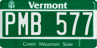 VT license plate PMB577