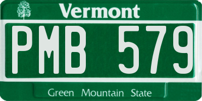 VT license plate PMB579