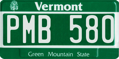 VT license plate PMB580