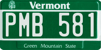 VT license plate PMB581