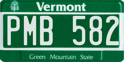 VT license plate PMB582