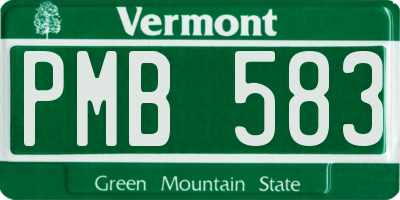 VT license plate PMB583