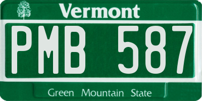 VT license plate PMB587