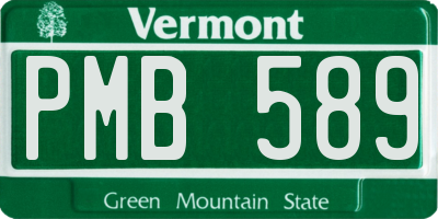 VT license plate PMB589