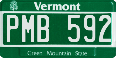VT license plate PMB592