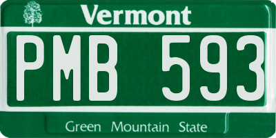 VT license plate PMB593
