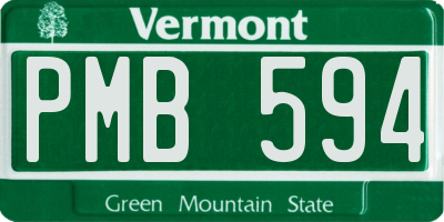 VT license plate PMB594