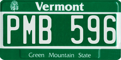 VT license plate PMB596