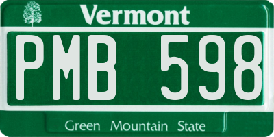 VT license plate PMB598