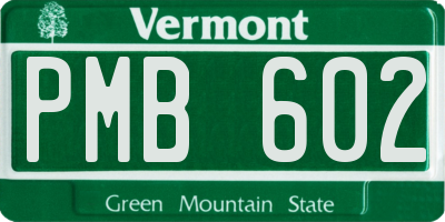 VT license plate PMB602