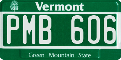 VT license plate PMB606
