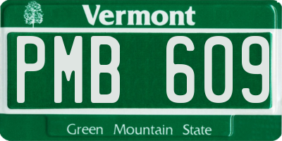 VT license plate PMB609