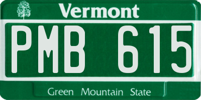 VT license plate PMB615