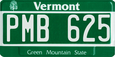 VT license plate PMB625