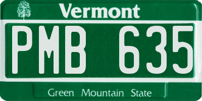 VT license plate PMB635