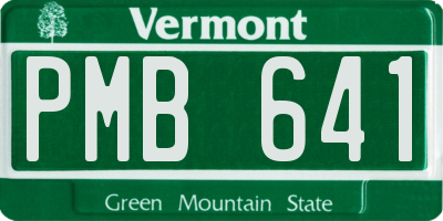 VT license plate PMB641