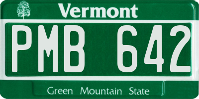 VT license plate PMB642