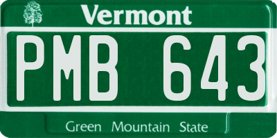 VT license plate PMB643