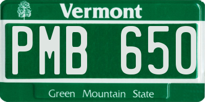 VT license plate PMB650