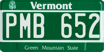 VT license plate PMB652