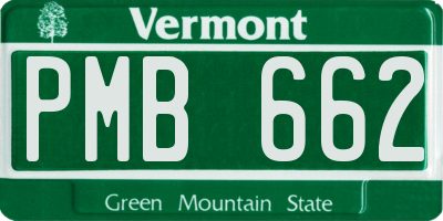 VT license plate PMB662