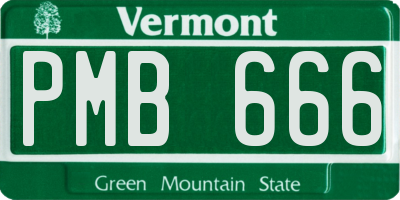 VT license plate PMB666