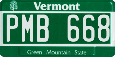 VT license plate PMB668