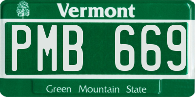 VT license plate PMB669