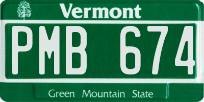 VT license plate PMB674