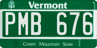 VT license plate PMB676