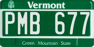 VT license plate PMB677