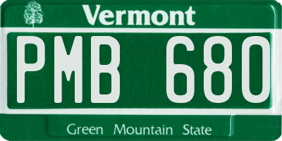 VT license plate PMB680
