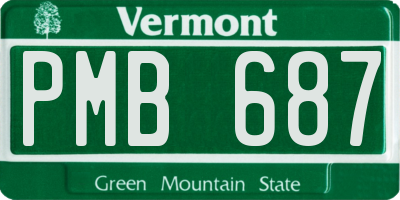 VT license plate PMB687