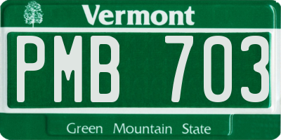 VT license plate PMB703
