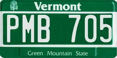 VT license plate PMB705