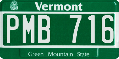VT license plate PMB716