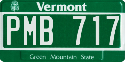 VT license plate PMB717