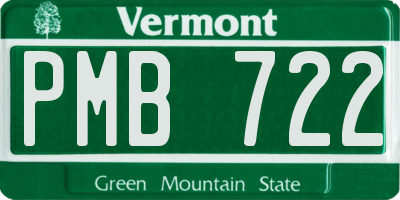VT license plate PMB722