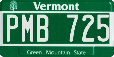 VT license plate PMB725