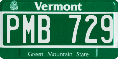 VT license plate PMB729