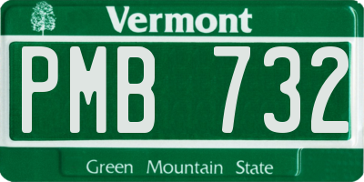 VT license plate PMB732