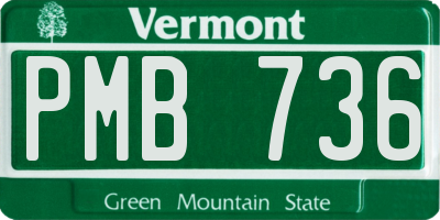 VT license plate PMB736