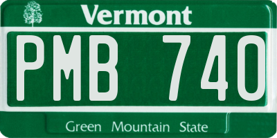 VT license plate PMB740