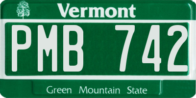 VT license plate PMB742