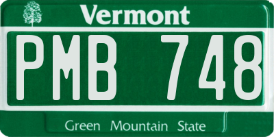 VT license plate PMB748