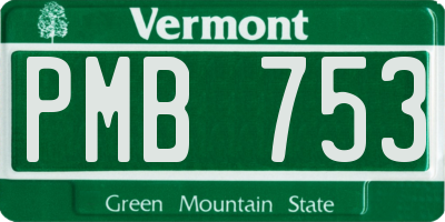 VT license plate PMB753