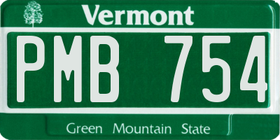 VT license plate PMB754