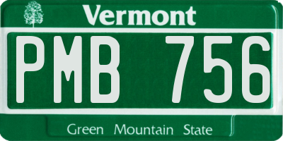 VT license plate PMB756