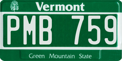 VT license plate PMB759